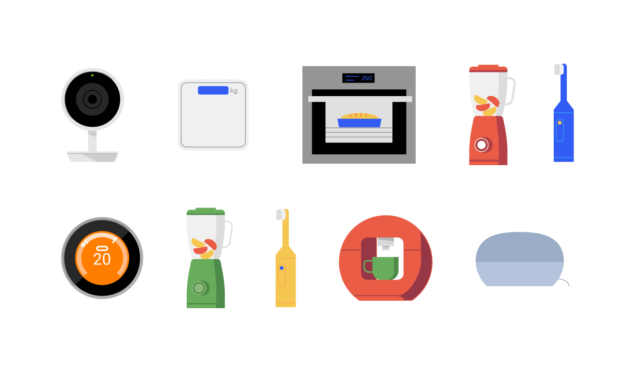 another set of minimalist illustrations of home appliances