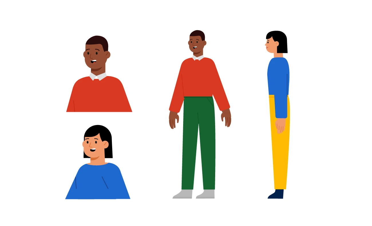 characters we used in animation. bust and standing view