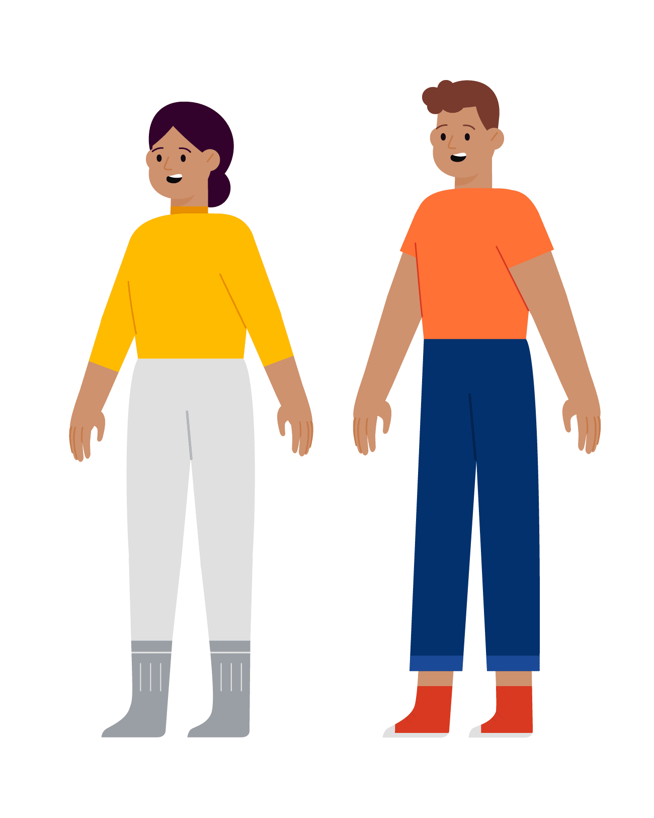 another pair of characters, standing view